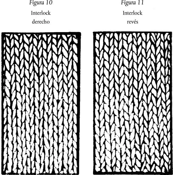 tejido interlock de izquierda a derecha